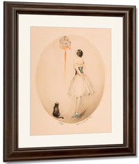 Perroquet Bleu And La Cage Rouge Two Works 1928 By Louis Icart Fine Art Print