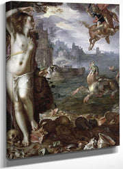 Perseus Rescuing Andromeda By Joachim Wtewael Fine Art Print