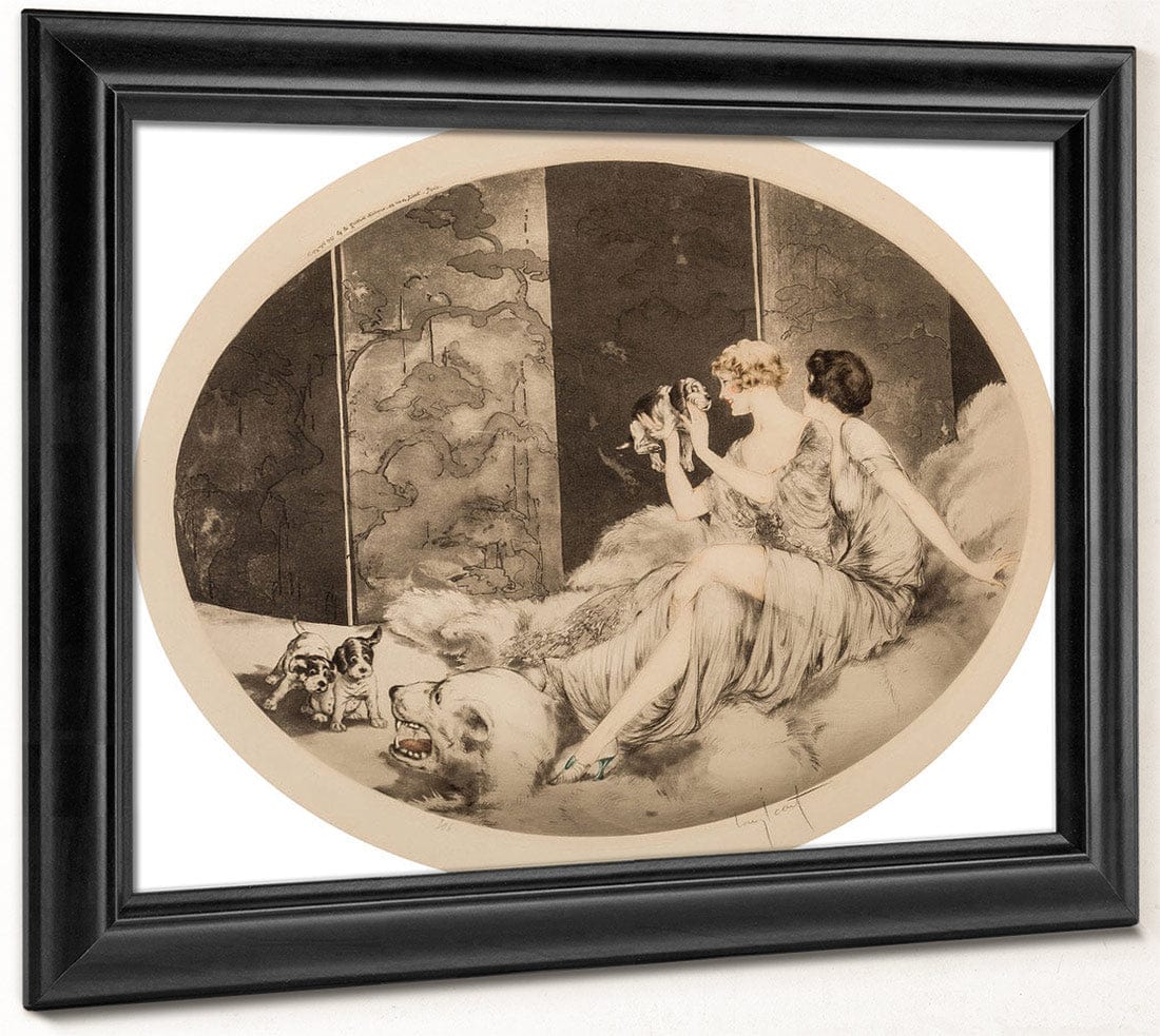 Petit Chiens 1925 By Louis Icart Fine Art Print