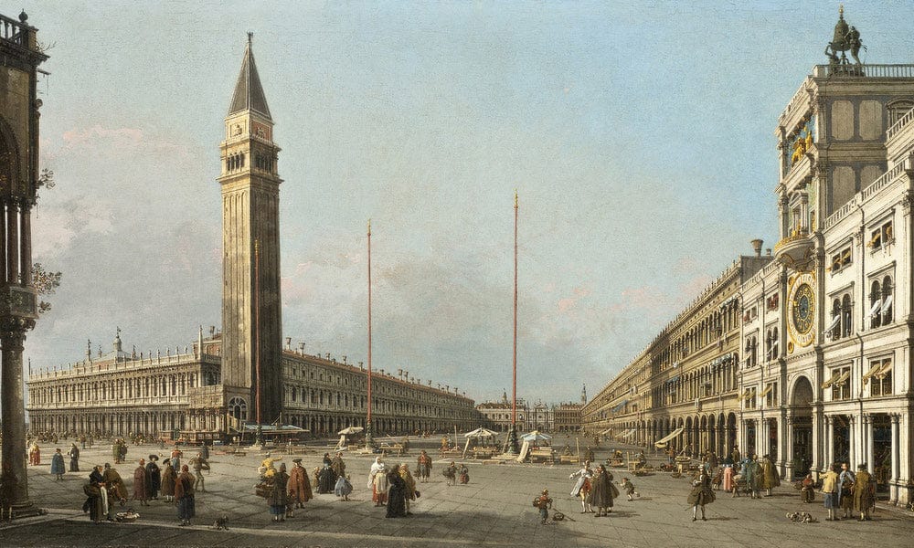 Piazza San Marco Looking South And West By Canaletto Fine Art Print