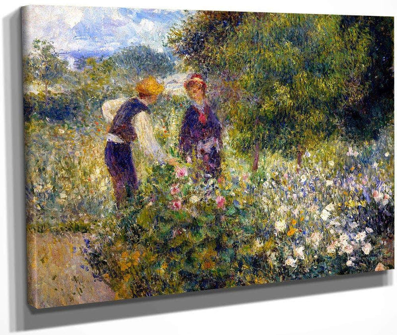 Picking Flowers By Pierre August Renoir Fine Art Print