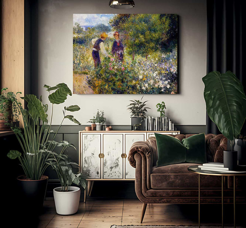 Picking Flowers By Pierre August Renoir Fine Art Print
