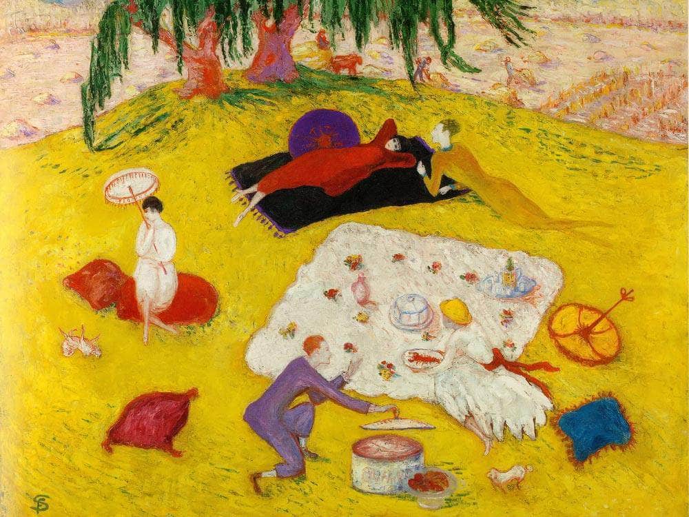 Picnic At Bedford Hills By Florine Stettheimer Fine Art Print
