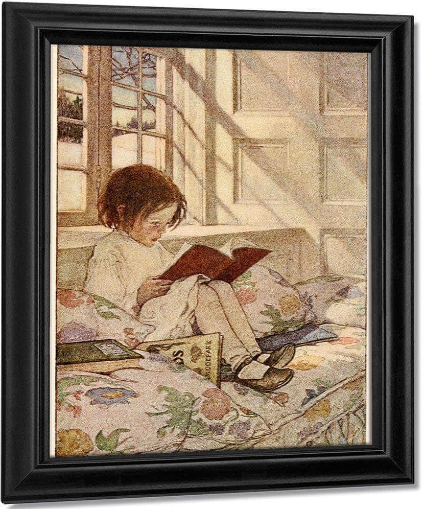 Picture Books In Winter  By Jessie Willcox Smith Fine Art Print