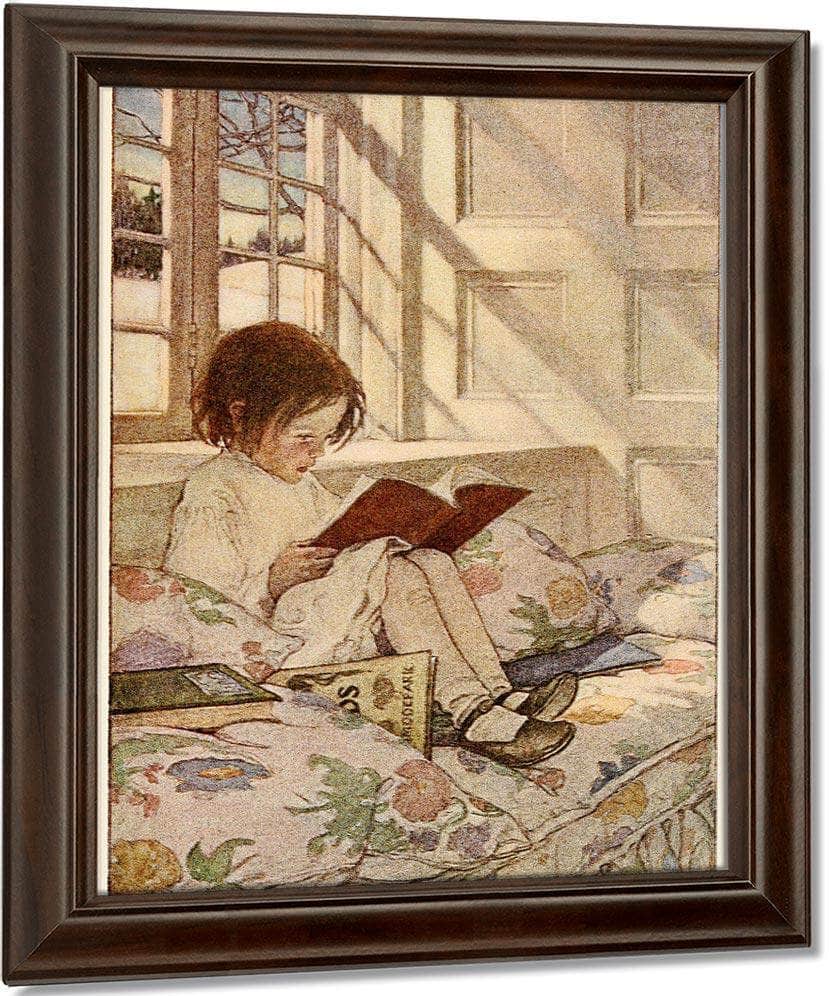 Picture Books In Winter  By Jessie Willcox Smith Fine Art Print