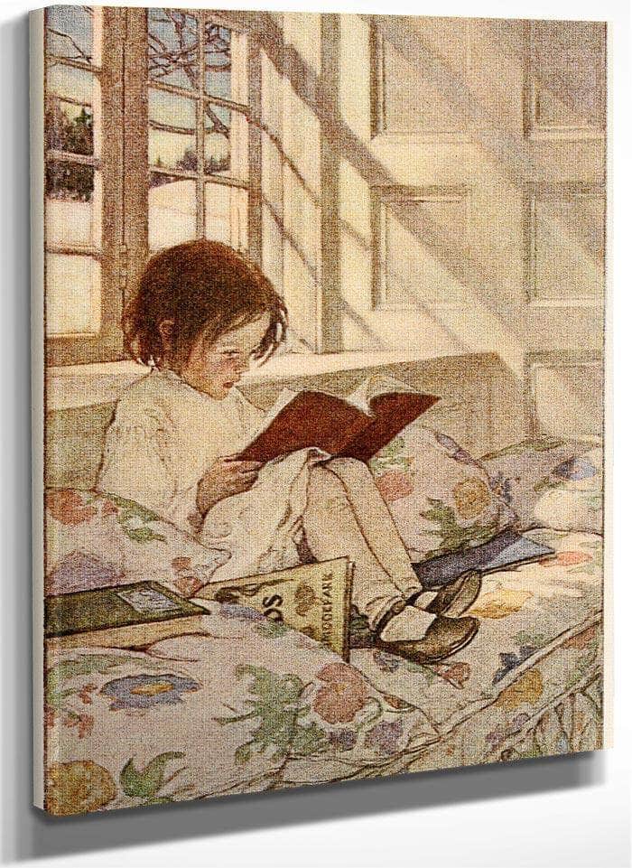 Picture Books In Winter  By Jessie Willcox Smith Fine Art Print