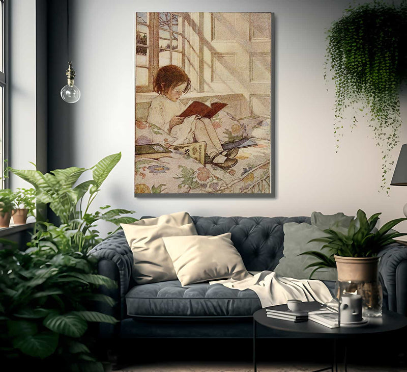 Picture Books In Winter  By Jessie Willcox Smith Fine Art Print