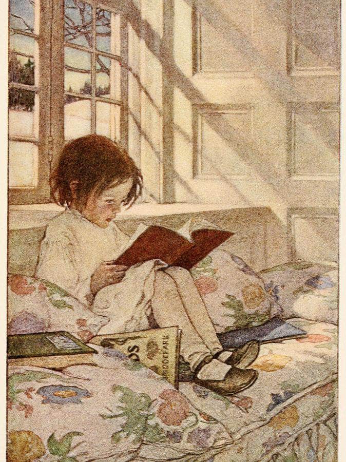 Picture Books In Winter  By Jessie Willcox Smith Fine Art Print