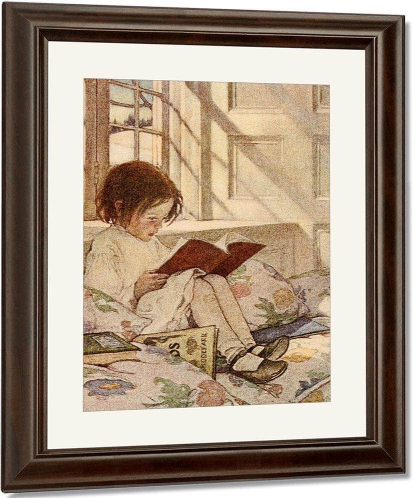Picture Books In Winter  By Jessie Willcox Smith Fine Art Print