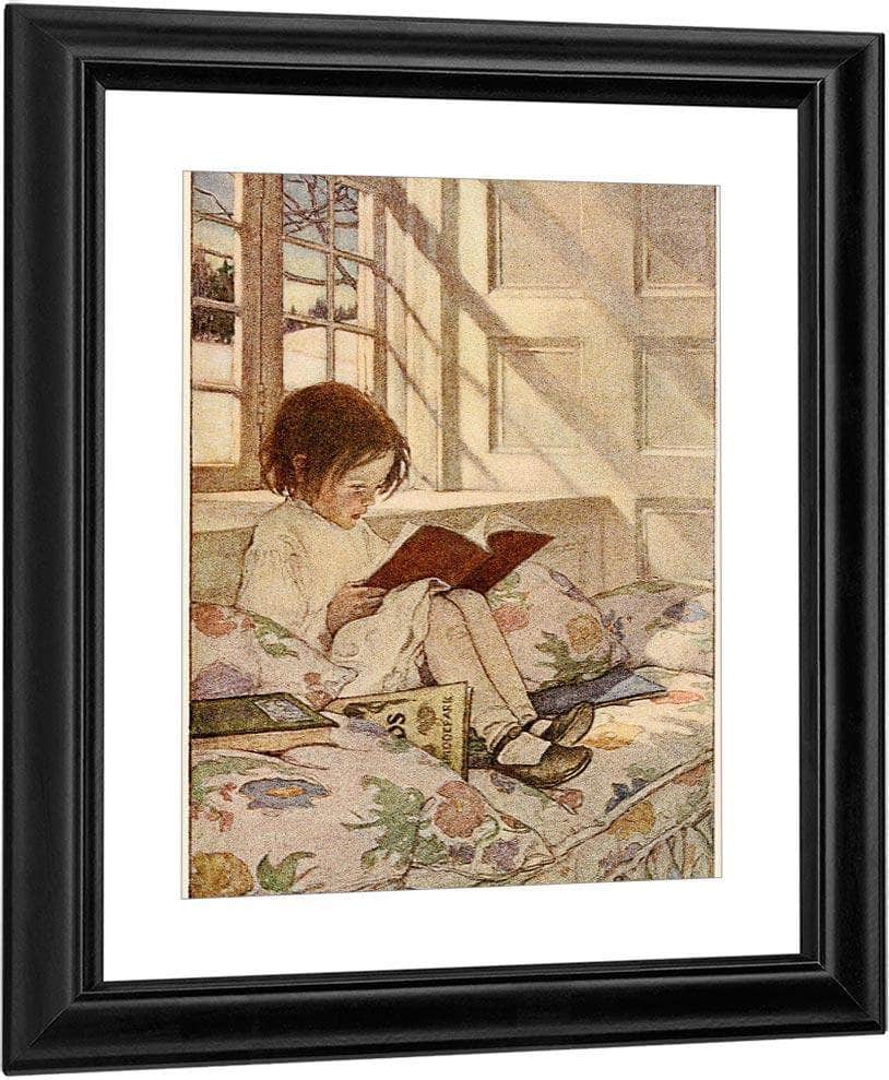 Picture Books In Winter  By Jessie Willcox Smith Fine Art Print