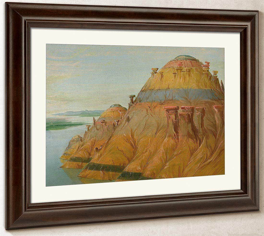 Picturesque Clay Bluff, 1700 Miles Above St. Louis' By George Catlin Fine Art Print