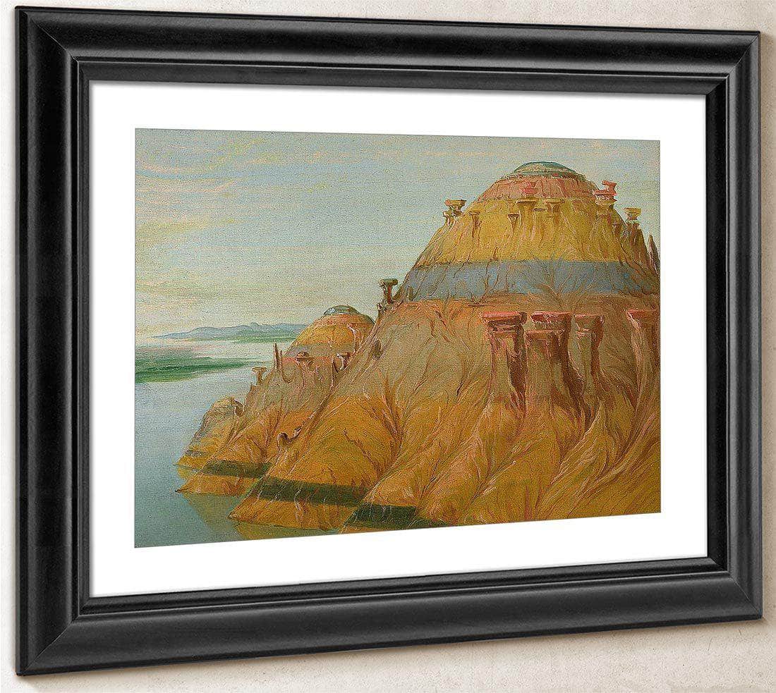 Picturesque Clay Bluff, 1700 Miles Above St. Louis' By George Catlin Fine Art Print