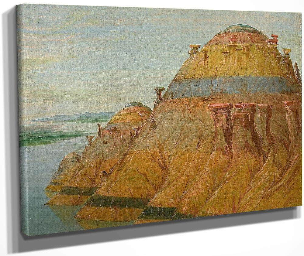 Picturesque Clay Bluff, 1700 Miles Above St. Louis' By George Catlin Fine Art Print