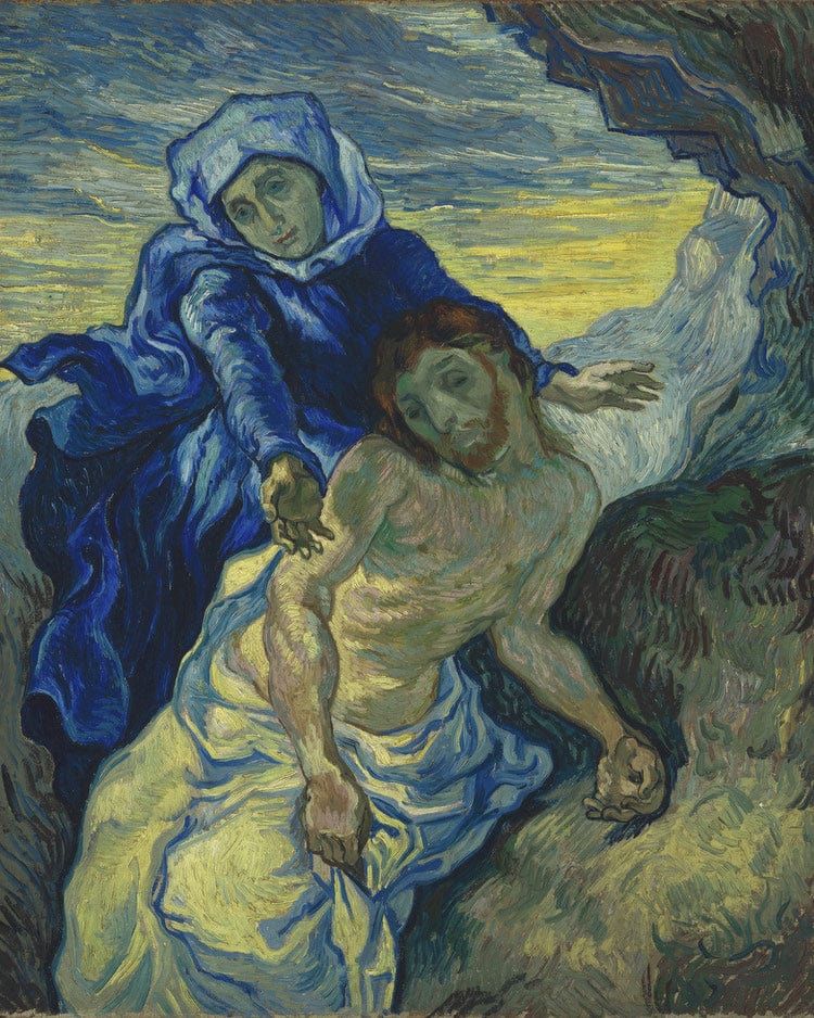 Pieta (After Delacroix) Saint Remy (Piedad Saint Remy) By Vincent Van Gogh Fine Art Print