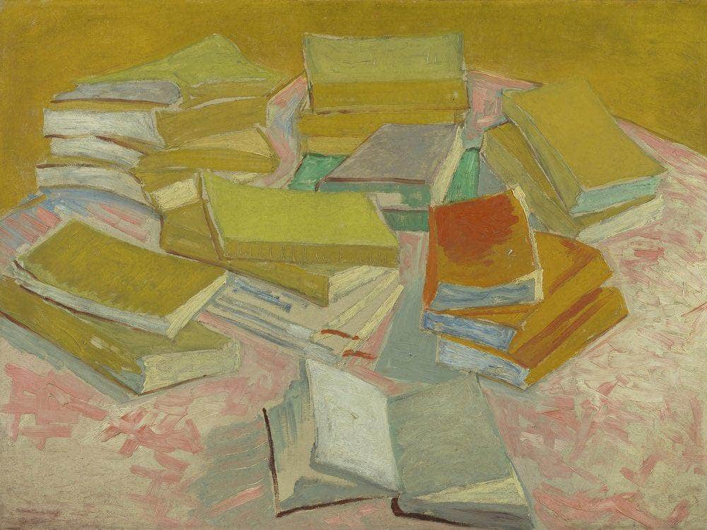 Piles Of French Novels By Vincent Van Gogh Fine Art Print
