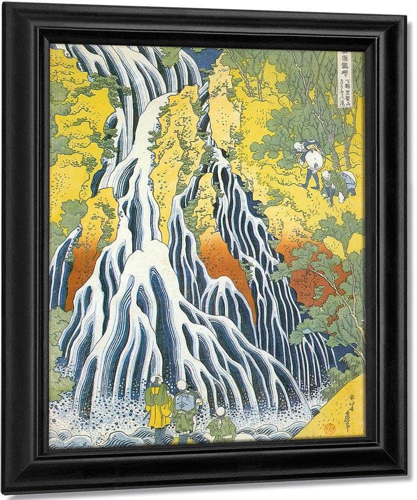 Pilgrims At Kirifuri Waterfall In Shimotsuke Province By Hokusai Fine Art Print