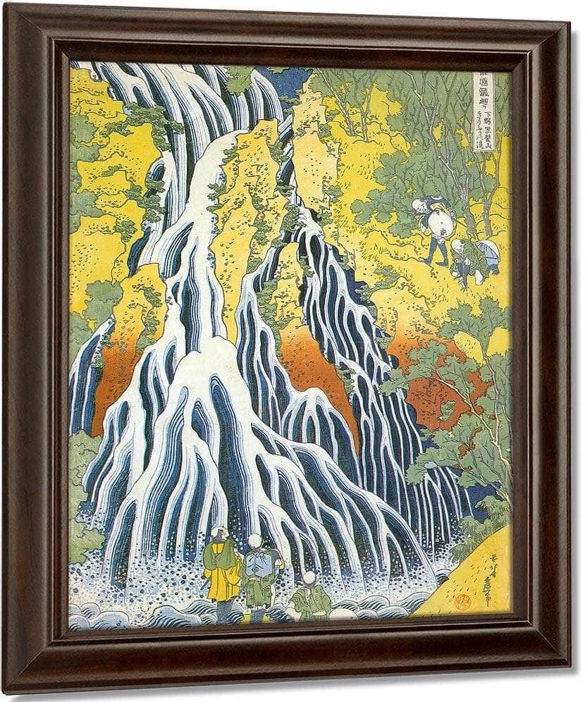 Pilgrims At Kirifuri Waterfall In Shimotsuke Province By Hokusai Fine Art Print