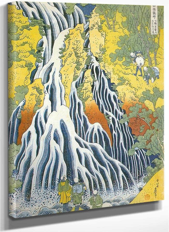 Pilgrims At Kirifuri Waterfall In Shimotsuke Province By Hokusai Fine Art Print