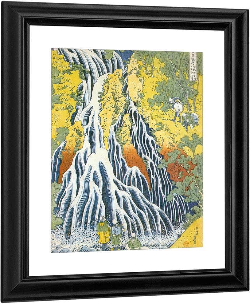 Pilgrims At Kirifuri Waterfall In Shimotsuke Province By Hokusai Fine Art Print