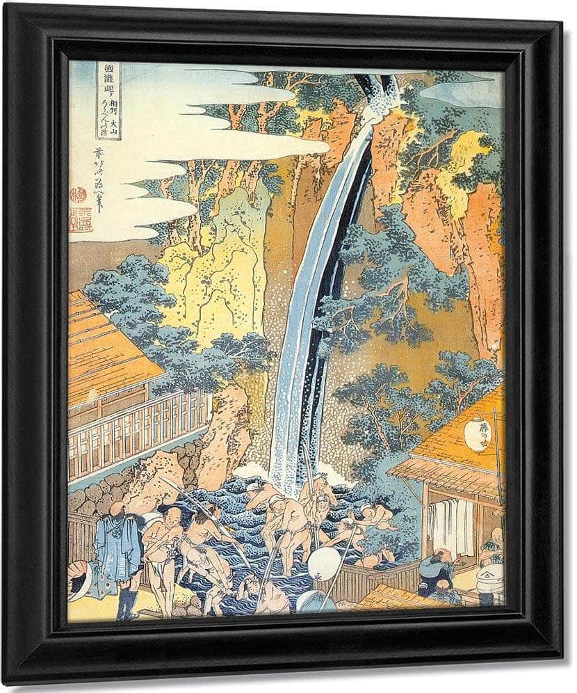 Pilgrims Bathing In Roben Waterfall By Hokusai Fine Art Print