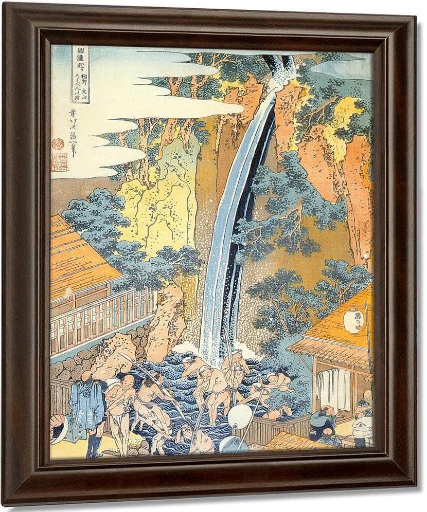Pilgrims Bathing In Roben Waterfall By Hokusai Fine Art Print