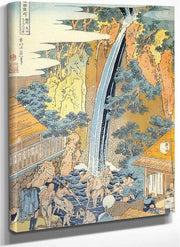 Pilgrims Bathing In Roben Waterfall By Hokusai Fine Art Print