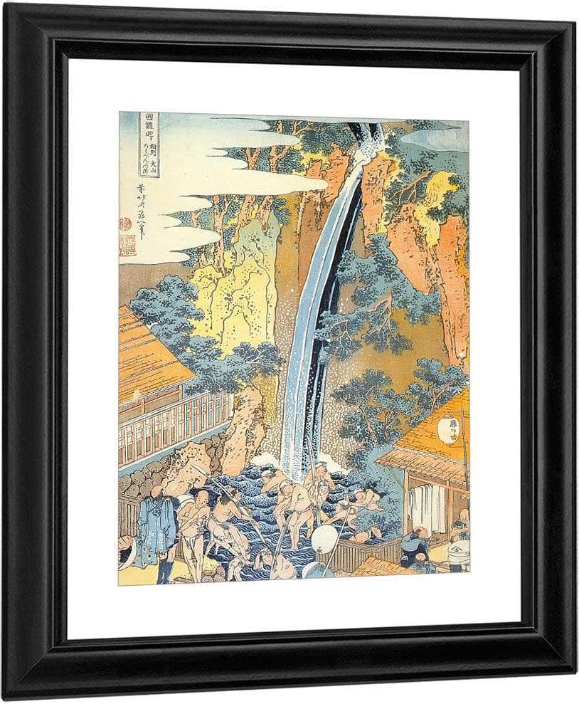 Pilgrims Bathing In Roben Waterfall By Hokusai Fine Art Print