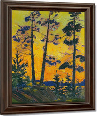 Pine Trees At Sunset By Tom Thomson Fine Art Print