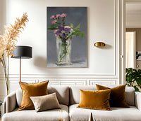 Pinks And Clematis In A Crystal Vase By Edouard Manet Fine Art Print