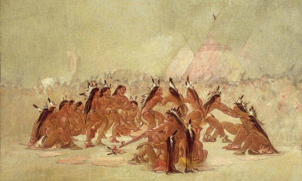 Pipe Dance, Assiniboine By George Catlin Fine Art Print