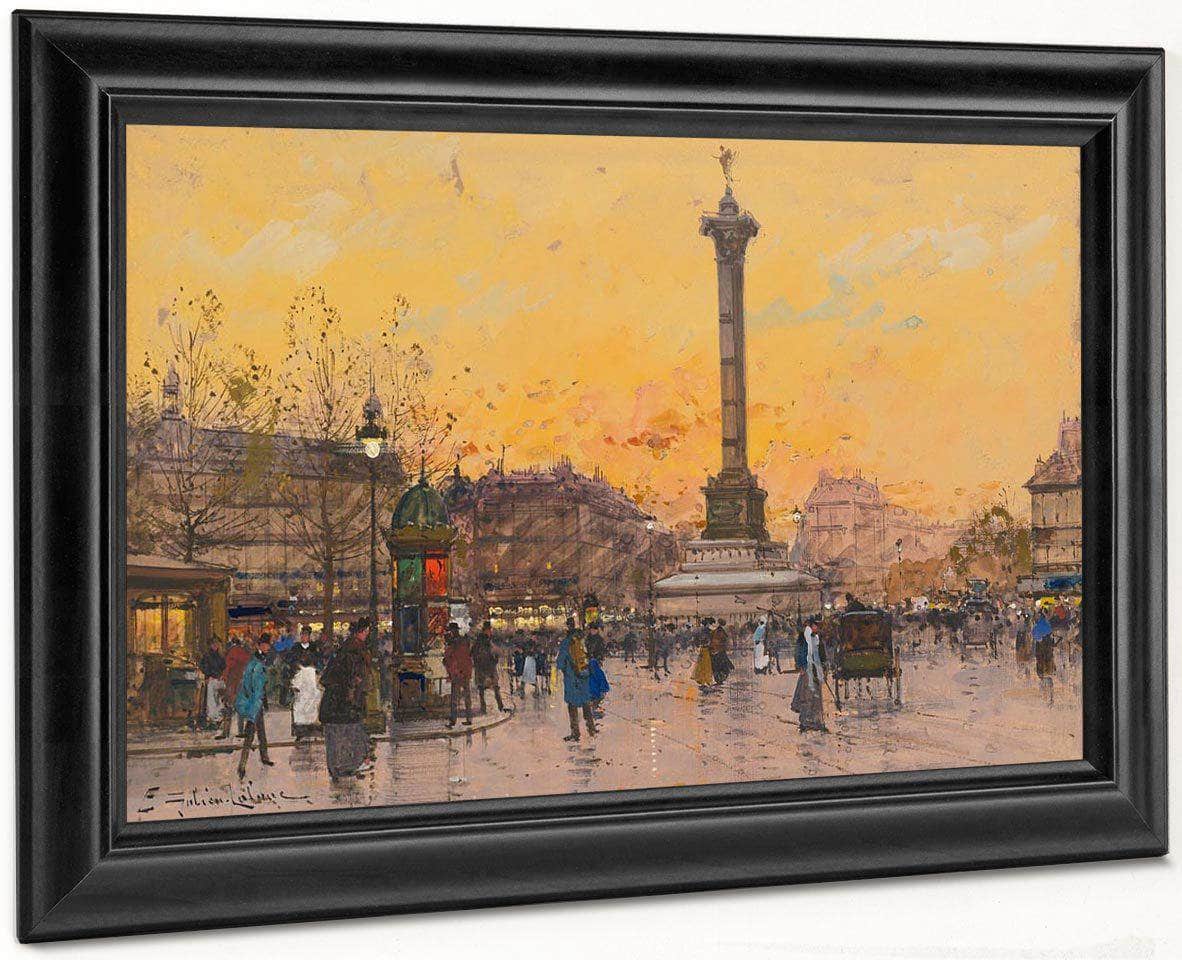 Place De La Bastille By Eugene Galien Laloue Fine Art Print