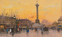 Place De La Bastille By Eugene Galien Laloue Fine Art Print