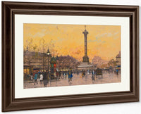 Place De La Bastille By Eugene Galien Laloue Fine Art Print