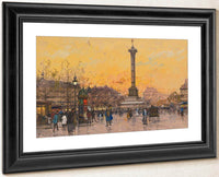 Place De La Bastille By Eugene Galien Laloue Fine Art Print
