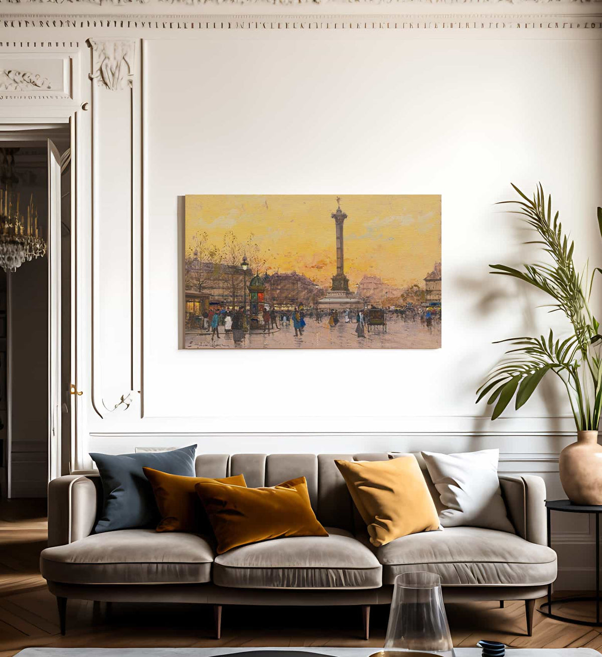 Place De La Bastille By Eugene Galien Laloue Fine Art Print