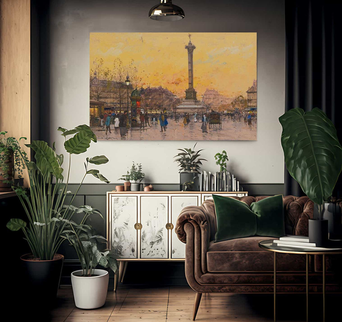 Place De La Bastille By Eugene Galien Laloue Fine Art Print