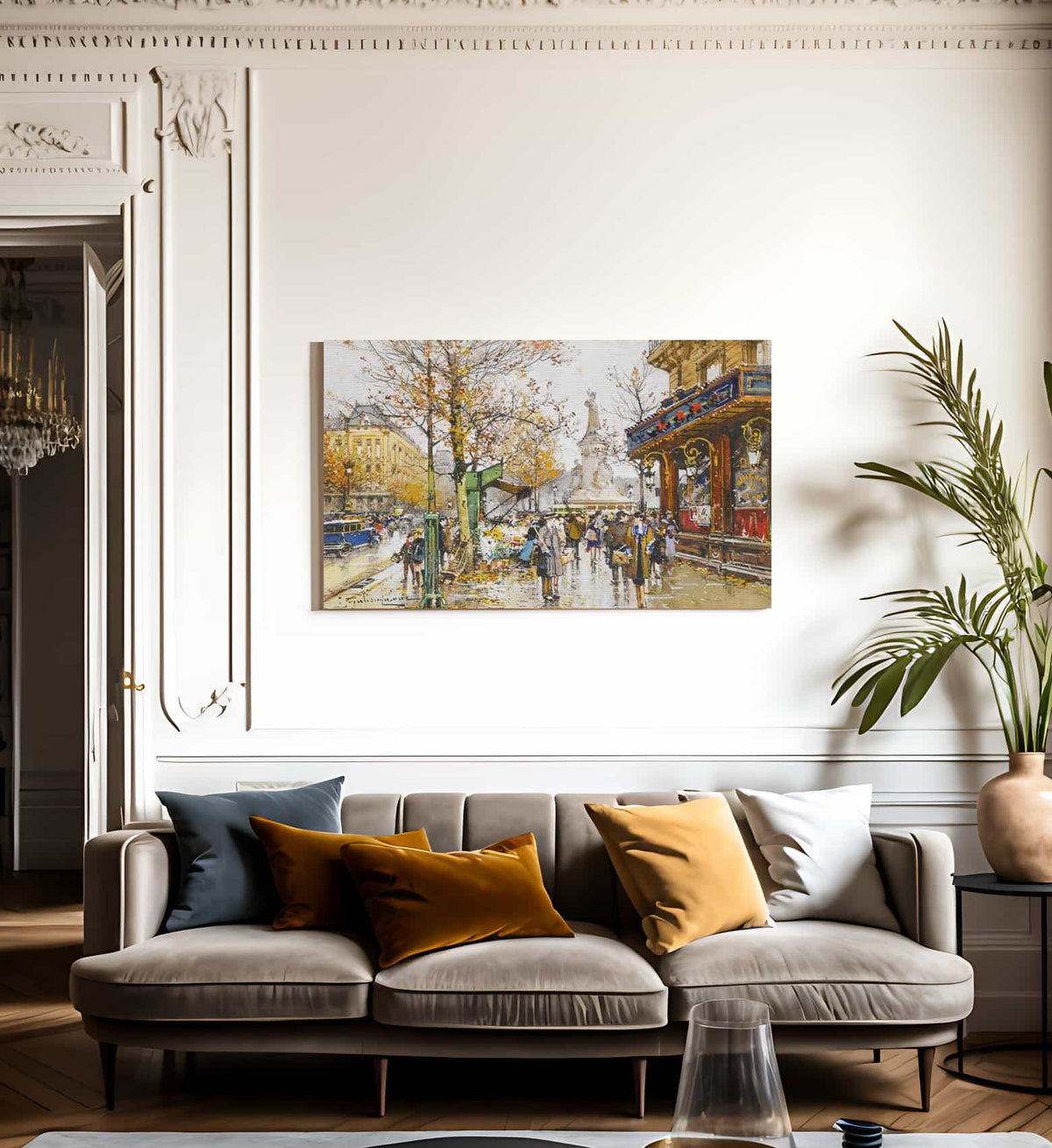 Place De La Republique By Eugene Galien Laloue Fine Art Print