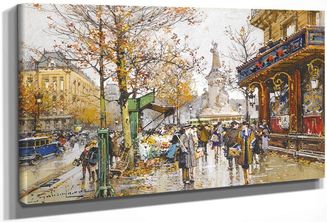 Place De La Republique By Eugene Galien Laloue Fine Art Print