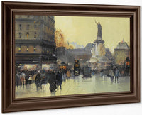 Place De La Republique Paris By Eugene Galien Laloue Fine Art Print