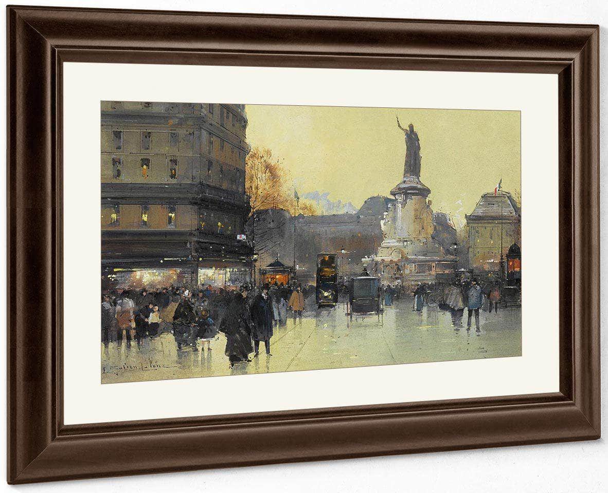Place De La Republique Paris By Eugene Galien Laloue Fine Art Print