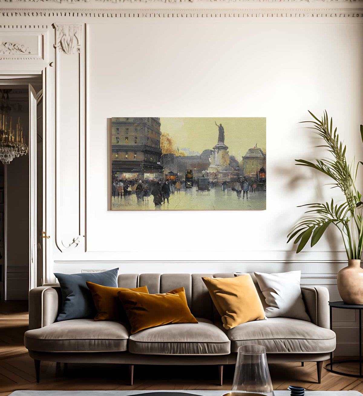 Place De La Republique Paris By Eugene Galien Laloue Fine Art Print