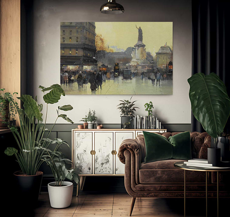 Place De La Republique Paris By Eugene Galien Laloue Fine Art Print