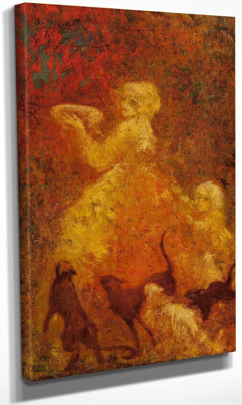 Plate Of Milk Circa 1920 By Louis Icart Fine Art Print