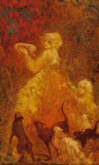 Plate Of Milk Circa 1920 By Louis Icart Fine Art Print