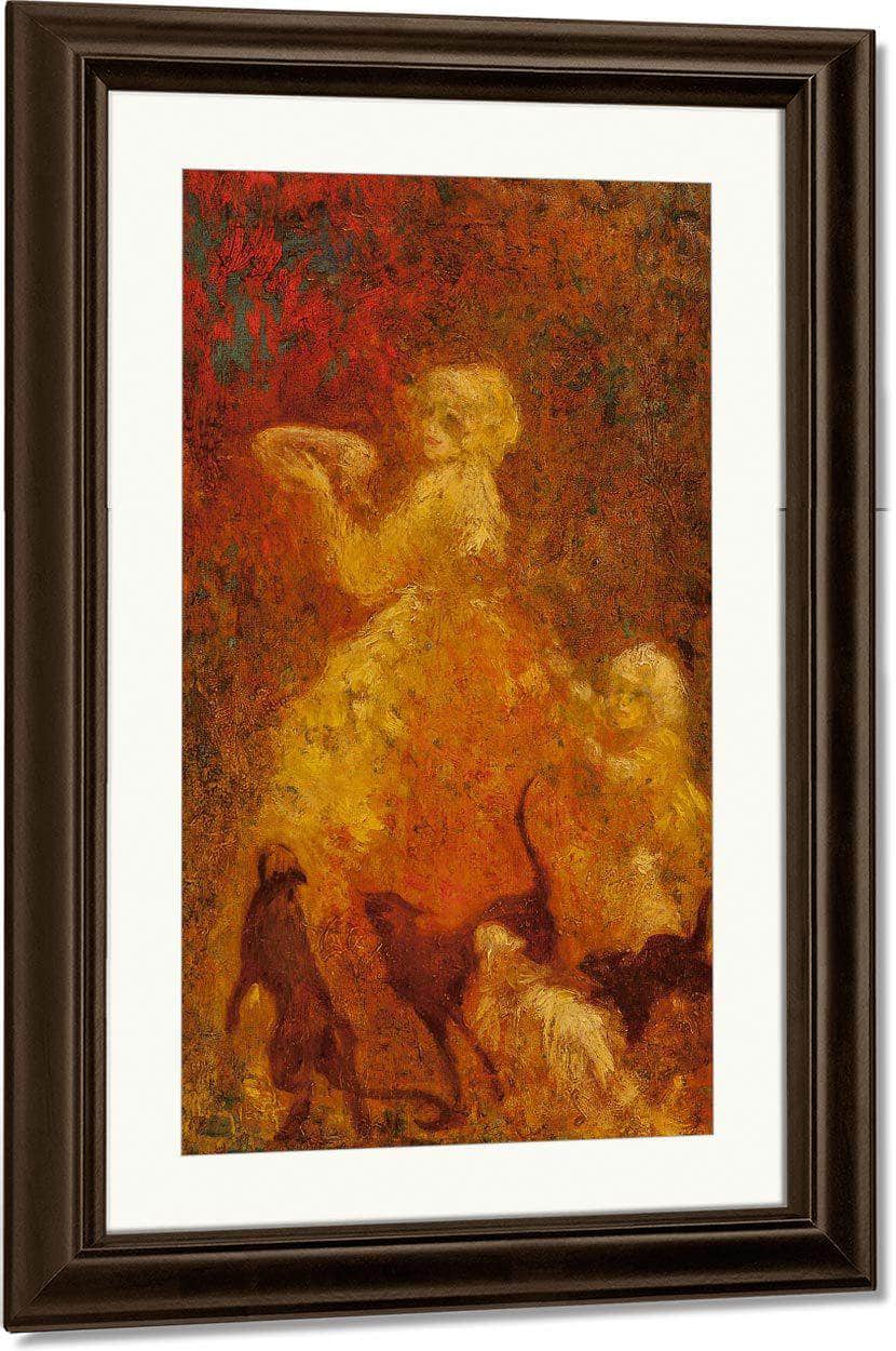 Plate Of Milk Circa 1920 By Louis Icart Fine Art Print