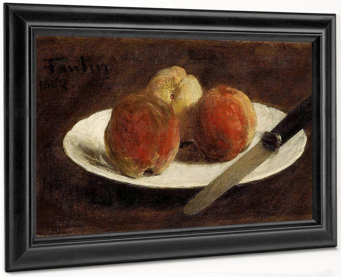 Plate Of Peaches By Henri Fantin Latour Fine Art Print