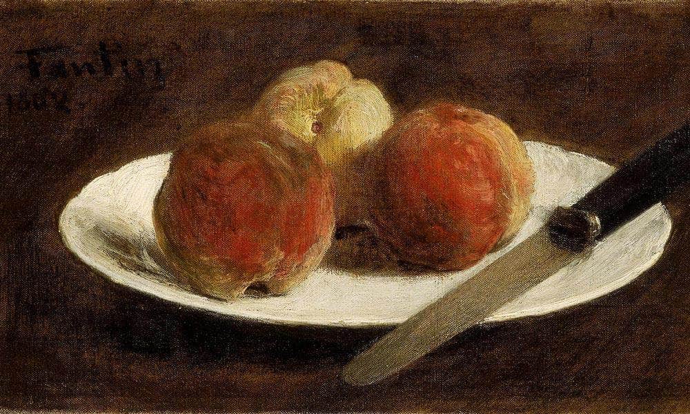 Plate Of Peaches By Henri Fantin Latour Fine Art Print
