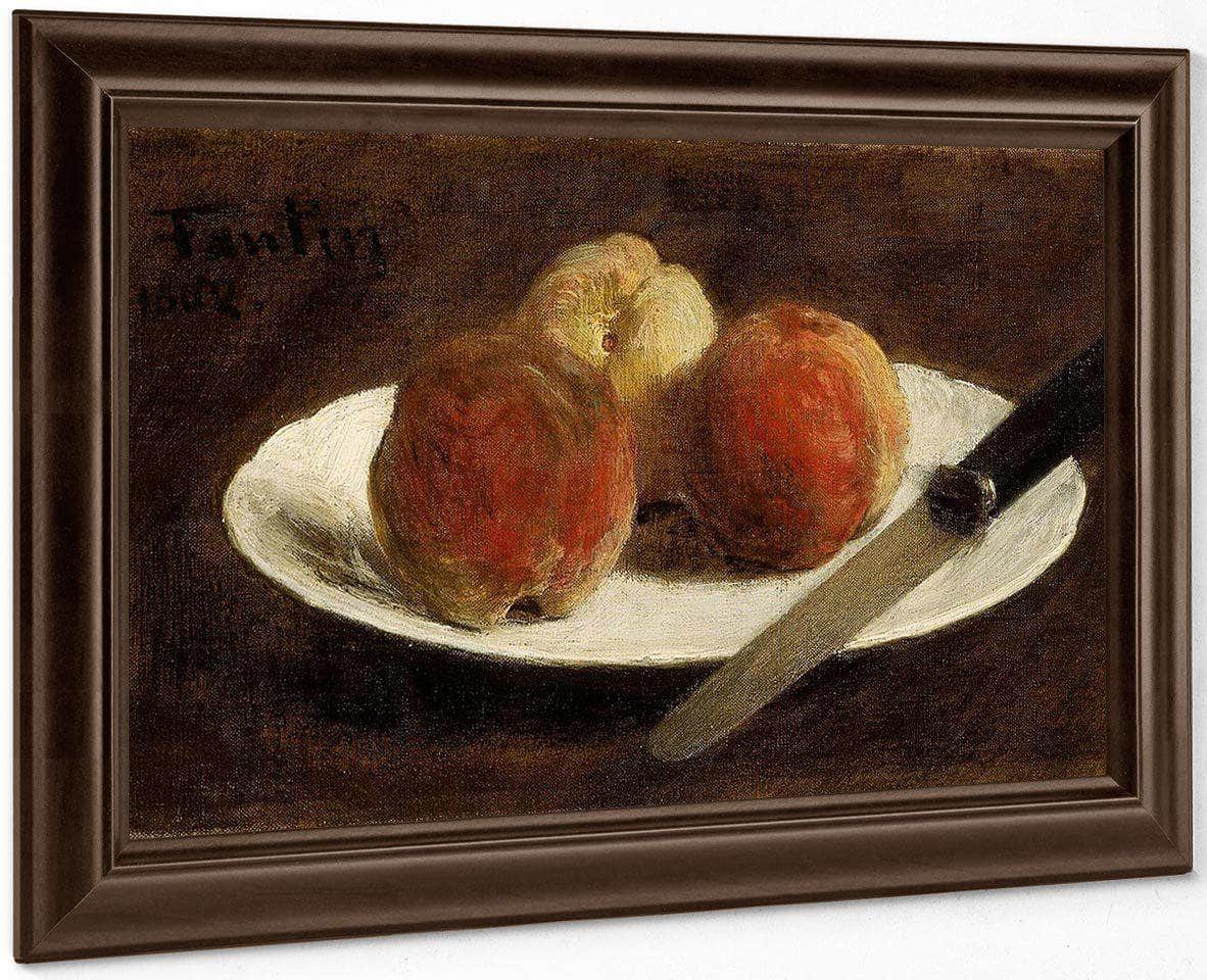 Plate Of Peaches By Henri Fantin Latour Fine Art Print