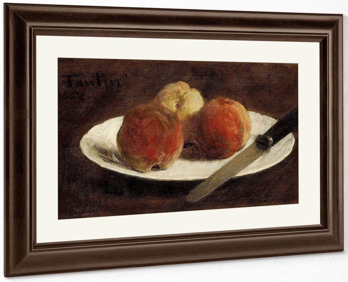 Plate Of Peaches By Henri Fantin Latour Fine Art Print