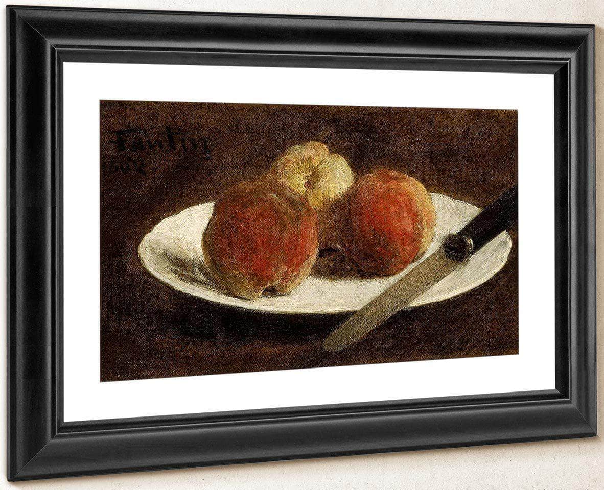 Plate Of Peaches By Henri Fantin Latour Fine Art Print